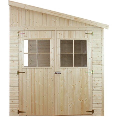 Wooden Garden Lean To Shed (no side wall) - W7ft x L10ft x H8ft Timber Shiplap Shed - Garden Workshop - Outdoor garden shed with impregnated floor - TIMBELA M339+M339G