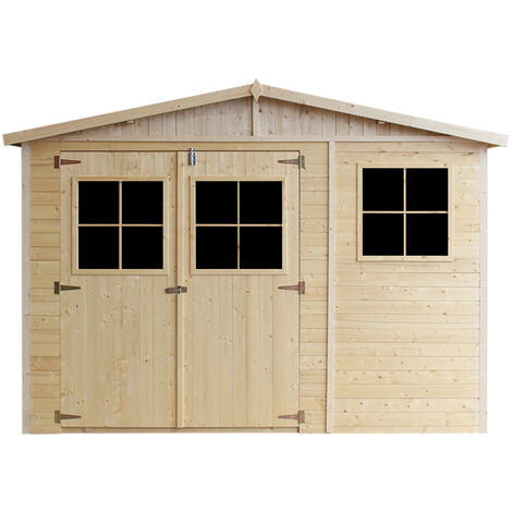Wooden Garden Shed- Apex Shiplap Wooden Shed W11ft x L7ft x H7ft- Wooden garden storage shed, 17 mm planks -  Bike shed, Garden outdoor workshop space- TIMBELA M334+M334G
