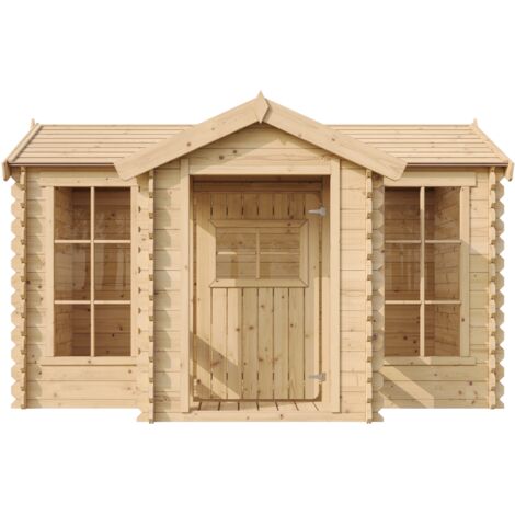 Wooden Playhouse for Kids Outdoor, 19 mm planks - Fun Wendy House Outdoor Play - Garden Play House for Kids H151 x 241 x 187 cm / 2.63 m2 - TIMBELA M520