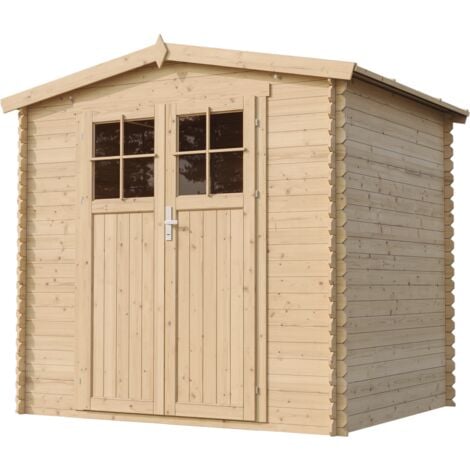 Wooden Garden Shed - Pent Shiplap Wooden Shed 8 x 7 ft /4.33 m2 - Sheds and Outdoor Storage  - Wooden garden storage shed, 19 mm planks -Outdoor garden shed with impregnated floor- TIMBELA M369F+M369G