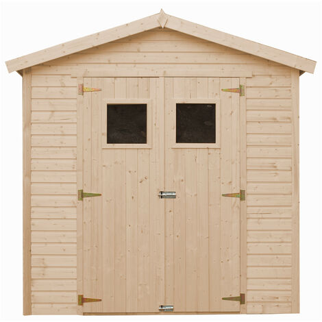 Wooden Garden Shed - Outdoor Storage with Windows – W8ft x L7ft x H7ft Timber Shiplap Shed - Garden Workshop - Outdoor garden shed with impregnated floor - TIMBELA M351+M351G