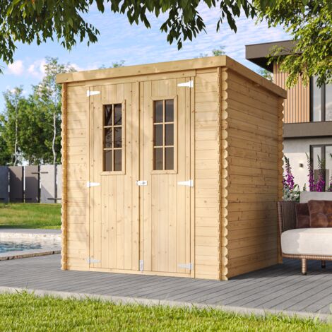 Wooden Garden Shed- 7x7 ft/3,5 m2 - 19 mm planks -  Bike shed, Small shed, windows- TIMBELA M309C