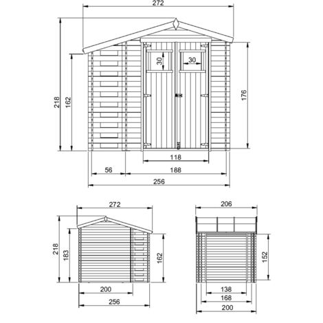 Wooden Garden Shed and Log shed, 19 mm planks - Sheds and Outdoor Storage - Outdoor garden shed with impregnated floor - 9 ft x 7 ft x H7 ft /4.47 m2 - TIMBELA M386+M386G