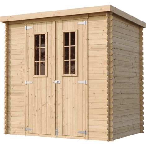 Wooden Garden Shed- H200 x 142 x 204cm/2.22 m2 -shed with impregnated floor - 19 mm planks - TIMBELA M311C+M311G