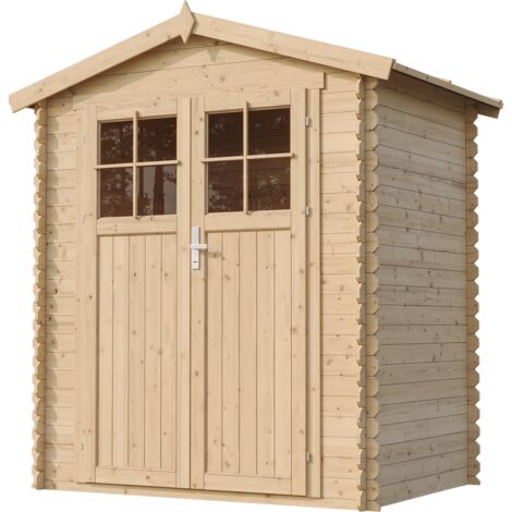 Wooden Garden Shed- Pent Shiplap Wooden Shed H218 x 136 x 196 cm / 1.98 m2 - Sheds and Outdoor Storage  - Outdoor garden shed with impregnated floor, 19 mm planks - TIMBELA M367F+M367G
