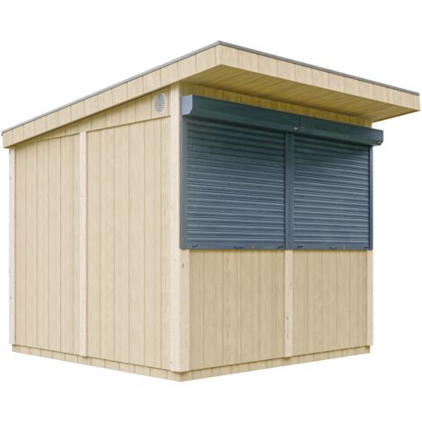 Wood-based kiosk - 5.9m² - H240x248x305 cm - Garden-bar, Market Stand - LP Smartside panel construction - Timbela M950 (1/5)