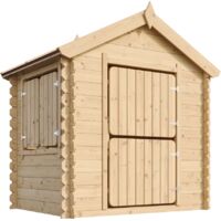 Wooden Playhouse for Kids Outdoor, 19 mm planks - Fun Wendy House Outdoor Play - Garden Play House for Kids H145 x 112 x 146 cm / 1.1 m2 - TIMBELA M516