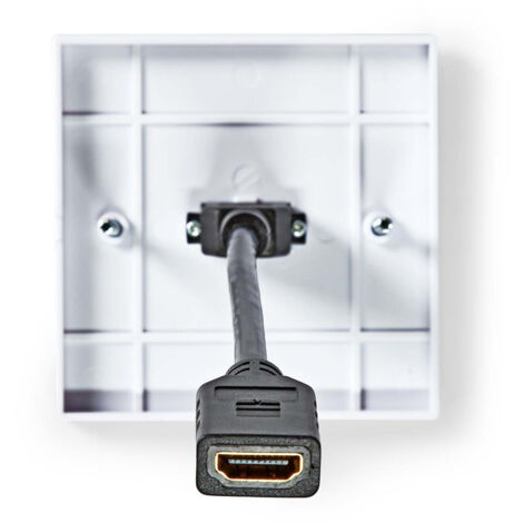 Panneau Mural HDMI Femelle Vers Femelle - 8,6x8,6 Cm, ABS Et Métal, Pour Installation Murale Propre
