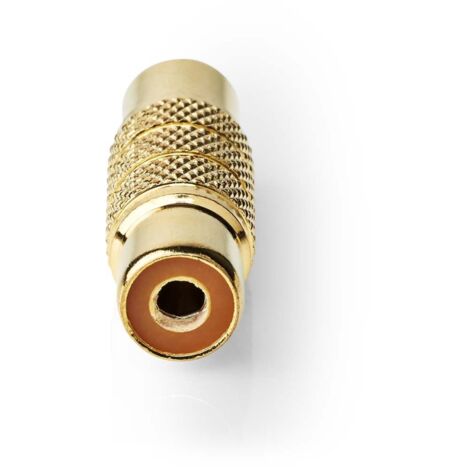 Adaptateur RCA 90° Audio Mono Mâle/Femelle - Coude Or - Prolongateur PC