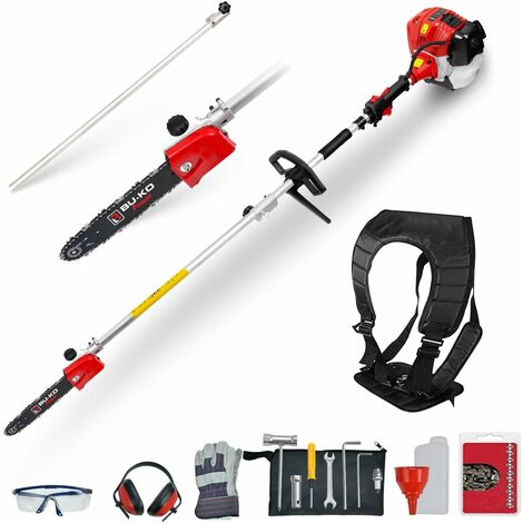 BU-KO 52cc Long Reach Petrol Pruner Saw Attachment and 75cm Extension Pole, Ultimate Garden Tool for Tree Trimming, Branch Pruning, and Precision Cutting
