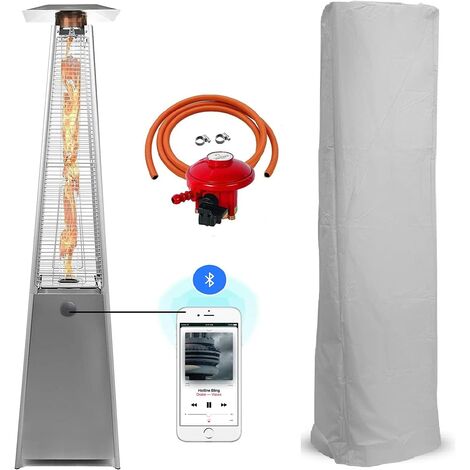 BU-KO Patio Gas Heater Stainless Steel with Bluetooth