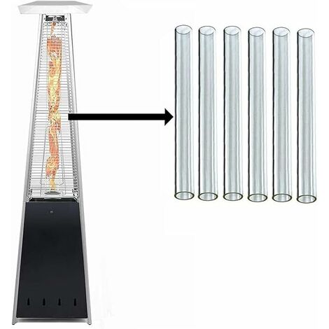 Glass Tube Replacement for Pyramid Gas Patio Heater pack of 6