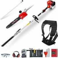 BU-KO 52cc Long Reach Petrol Hedge Trimmer and Pruner Saw with 75cm Extension Pole, Ultimate Garden Tool for Precision Cutting, Trim Hedges and Prune with Ease