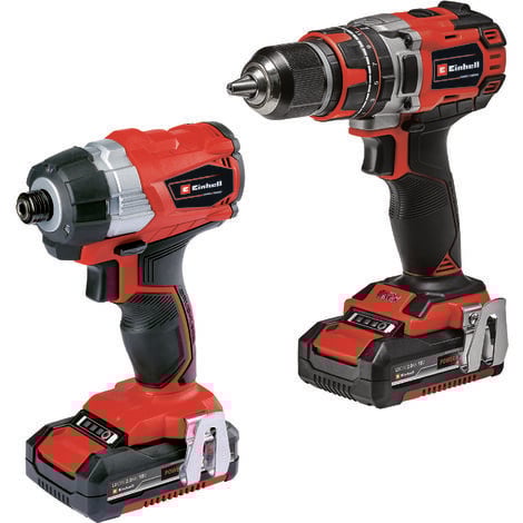 Einhell Cordless Combi Drill and Impact Driver Brushless Set Inc Battery Charger