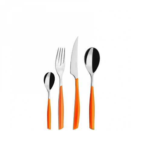 Set posate 24 pezzi in scatola Gallery Glamour Arancio Tinta unita Bugatti
