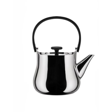 Alessi Cha NF01 - Teiera a Induzione di Design in Acciaio Inossidabile 18/10 e Resina Termoplastica, Lucido (1/4)