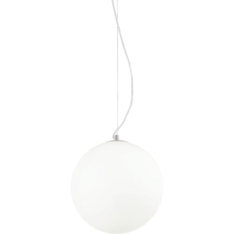 Ideal Lux Mapa SP1 D40, Lampada A Sospensione Con Diffusore In Vetro Bianco Soffiato, Diametro 40 Cm, Attacco E27 - 3