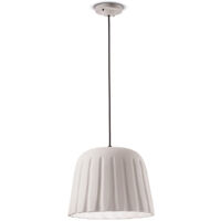 Sospensione Piccola Vintage Decò Madame Gres Ceramica Bianco 1 Luce E27