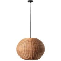 Faro HAKA Lampada a sospensione globo in rattan nero 53 cm 2700 K