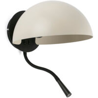 Faro DOMINICA Luce da lettura nera con paralume beige