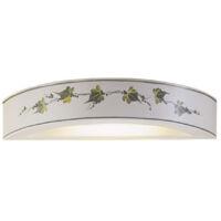 Applique Classica Trieste Bianco Decorato Filo Verde Prato 1 Luce R7S