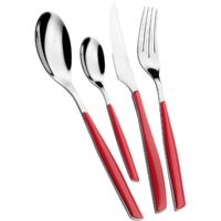Set posate 24 pezzi in scatola regalo con finestra Glamour Rosso Tinta unita Bugatti
