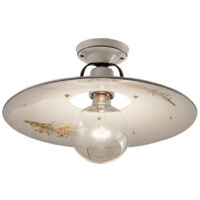 Plafoniera Classica Bologna Metallo E Ceramica Nero Sfumato Rame 30Cm 1 Luce E27