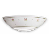 Applique Classica Trieste Bianco Decorato Filo Verde 1 Luce E27