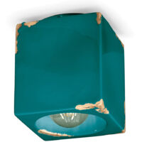 Plafoniera Vintage Ceramica Verde 1 Luce E27