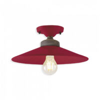 Plafoniera Vintage Colors Ferro E Ceramica Bordeaux 1 Luce E27