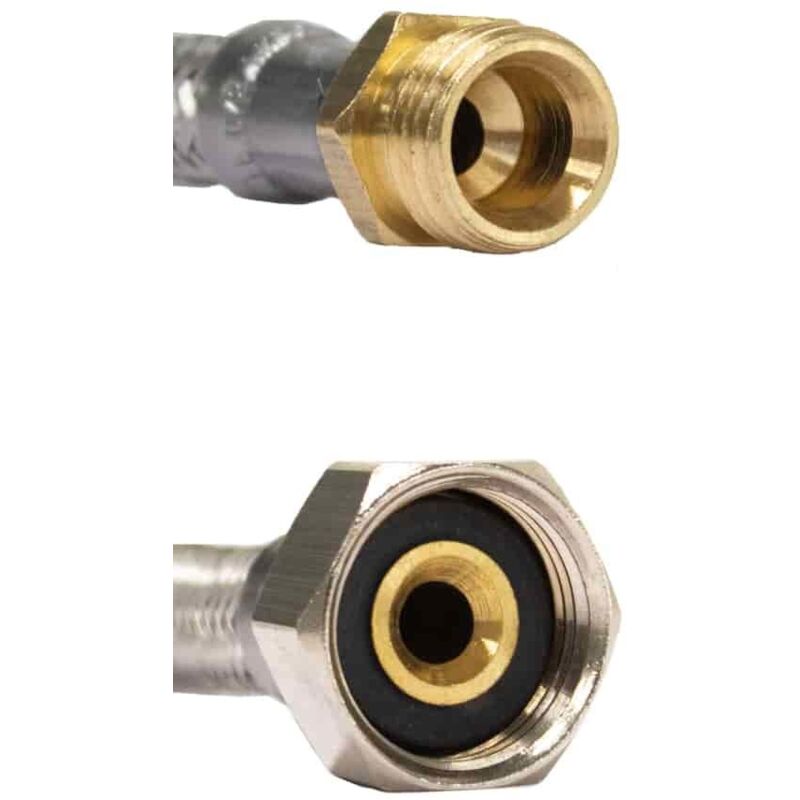 H2O-Flex Panzerschlauch 3/8″ ÜM X M10x1 AG – 200 Mm, DN8, 10 Bar, Trinkwasserzulassung DVGW
