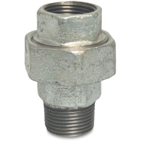Gewindefitting Temperguss Verschraubung, Flachfitting 1'' IG x 1'' AG
