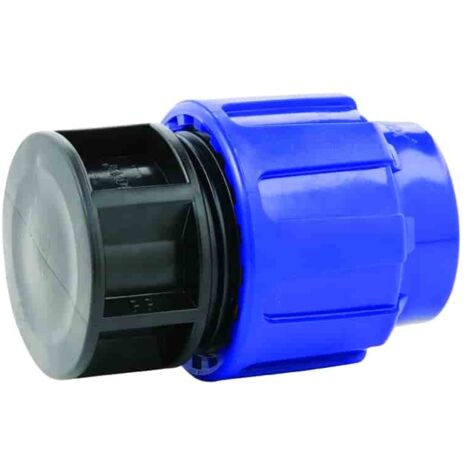PE Rohr Verschraubung, Endkappe 25mm, Klemmfitting, Trinkwasser, PP/PE