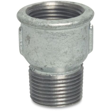 Temperguss-Fitting 1 1/4" IG Auf 1" AG – Verzinkt, Für Wasser & Luft, Bis 300°C