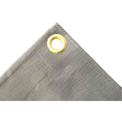 Abdeckplane 8x12m, grau, 280g/m², (96m²), wasserdicht, reißfest (1/2)