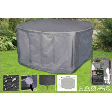 Schutzhülle Gartenmöbel rund, Abdeckplane Sitzgruppe, 200x95cm, wasserdicht