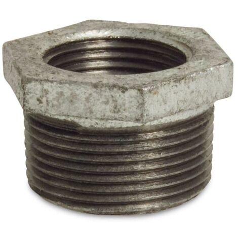 Gewindefitting, Temperguss Reduzierstück, 1 1/4" AG x 1" IG, Rohrverbinder