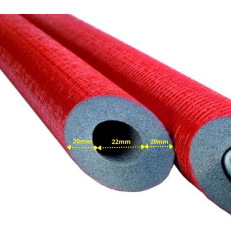 Rohrisolierung 22mm, 2m, Dämmung Heizungsrohre, flexibel, grau