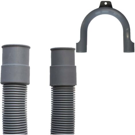 Ablaufschlauch Waschmaschine, Spülmaschine, 3/4 Zoll, 1.5m, mit Bügel, grau (1/5)