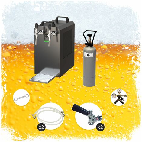 Komplett Set - Zapfanlage STREAM 80 Bierkoffer, Bierzapfanlage, Durchlaufkühler 2-leitig Trockenkühler, Zapfkopf:Kombi,Zapfkopf 2:5 Liter Adapter (1/5)