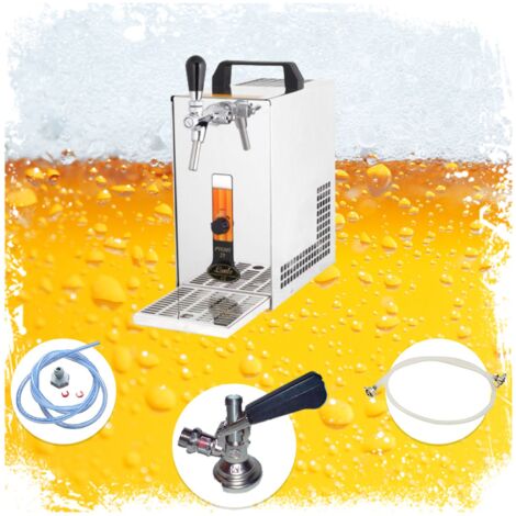 Komplett Set - Zapfanlage, Bierzapfanlage, Bierzapfen PYGMY 20/K mit Membranpumpe, 1-leitig Trockenkühlgerät aus Edelstahl, 25 Liter/h, Green Line, Zapfkopf:Köpi