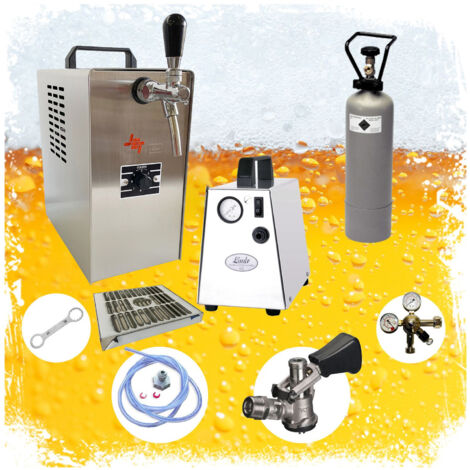 Komplett Set - Zapfanlage JET 30 Bierkoffer, Bierzapfanlage, Durchlaufkühler 1-leitig Trockenkühler, bis zu 35 Liter/h (1/5)