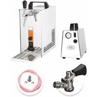 Komplett Set - Zapfanlage, Bierkoffer, Durchlaufkühler, Bierzapfanlage PYGMY 25 1-leitig Trockenkühler, 35 Liter/h, Zapfkopf:5 Liter Adapter