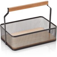 Brotkorb, Korb mit Tragegriff, 23,5 x 15,6 x 7,5 cm, Color:schwarz