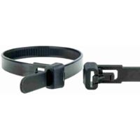 100 Kabelbinder wiederlösbar 300 x 7,6mm schwarz