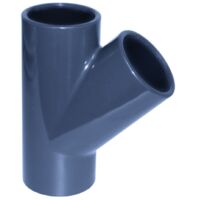 PVC Fittinge, PVC Rohrverbinder, T-Stück Muffe 32 mm PN16, 45 Grad