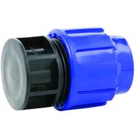 PE Rohr Verschraubung, Rohr Endkappe 32mm, Klemmverschraubung