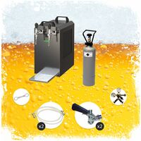 Komplett Set - Zapfanlage STREAM 80 Bierkoffer, Bierzapfanlage, Durchlaufkühler 2-leitig Trockenkühler, Zapfkopf:Köpi,Zapfkopf 2:Köpi