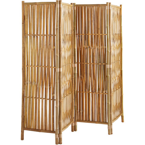 Paravent en bambou - Naturel - 4 Panneaux en bambou - 180x160 cm