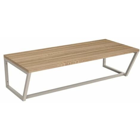 Etagère murale Ludwig - Métal beige et effet chêne - 80x36x22cm - BOX & BEYOND (1/3)
